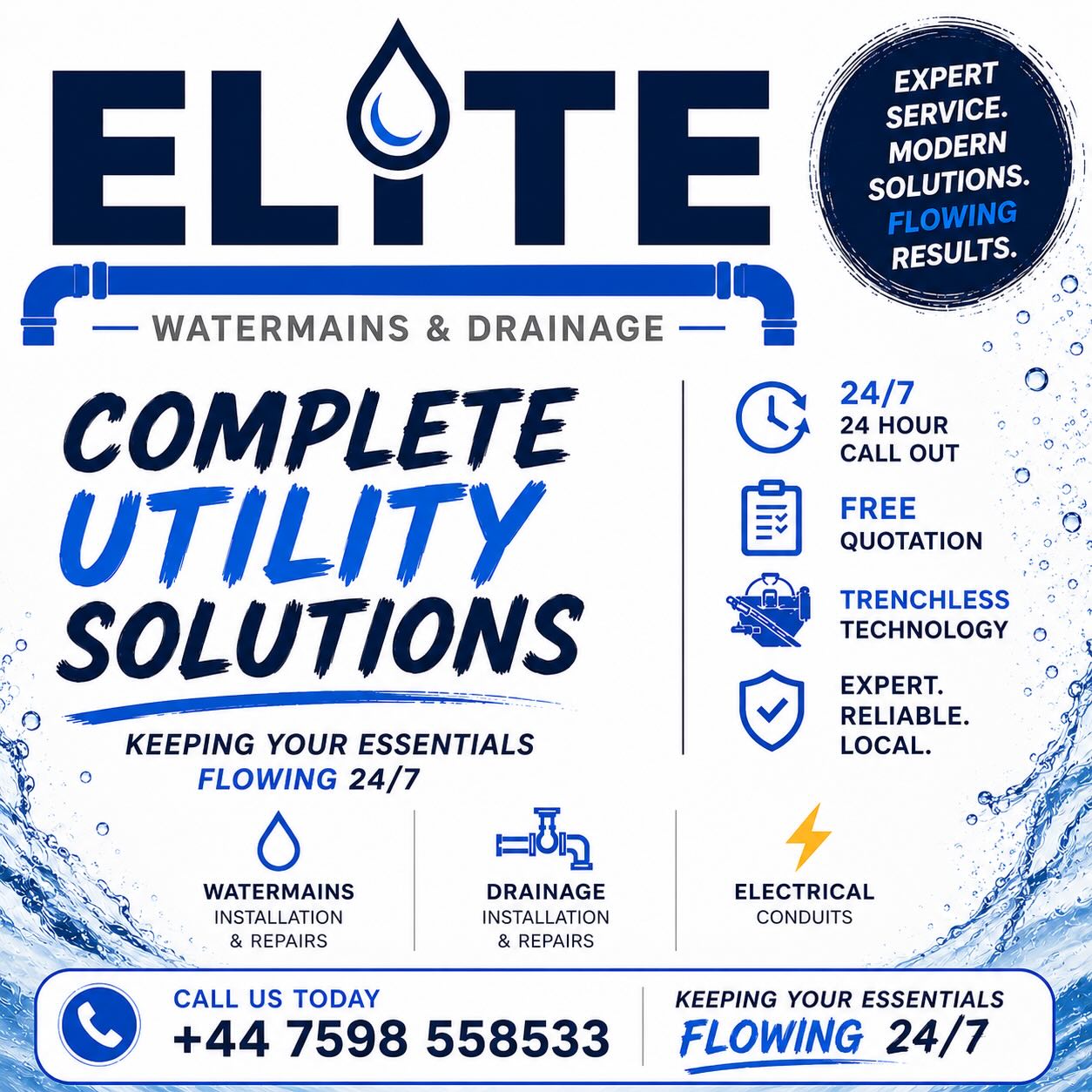 Elite Watermains and Drainage — complete utility solutions, keeping your essentials flowing 24/7